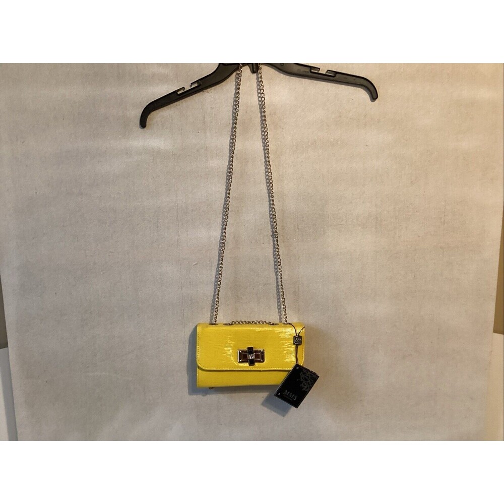 mms design studio purse/clutch yellow w/chain strap
